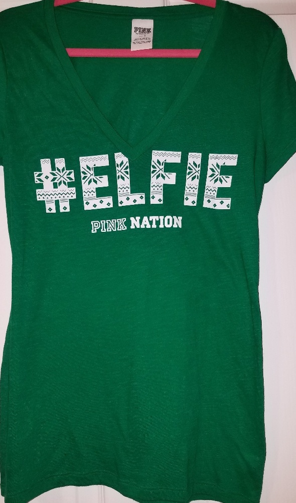 Pink by Victoria's secret #ELFIE shirt. Size L.